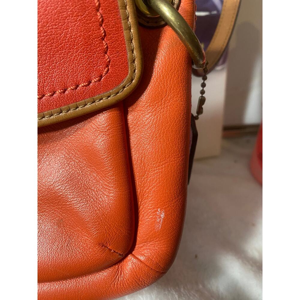GUC Coach Poppy Colorblock Leather Flap Crossbody Bag - Picture 10 of 10